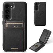 Wallet Case for Samsung Galaxy S24 Plus, Compatible with MagSafe Magnetic Detachable Premium PU Leather Flip Case Cover with Card Slots Holder Kickstand for Samsung Galaxy S24 Plus - Black