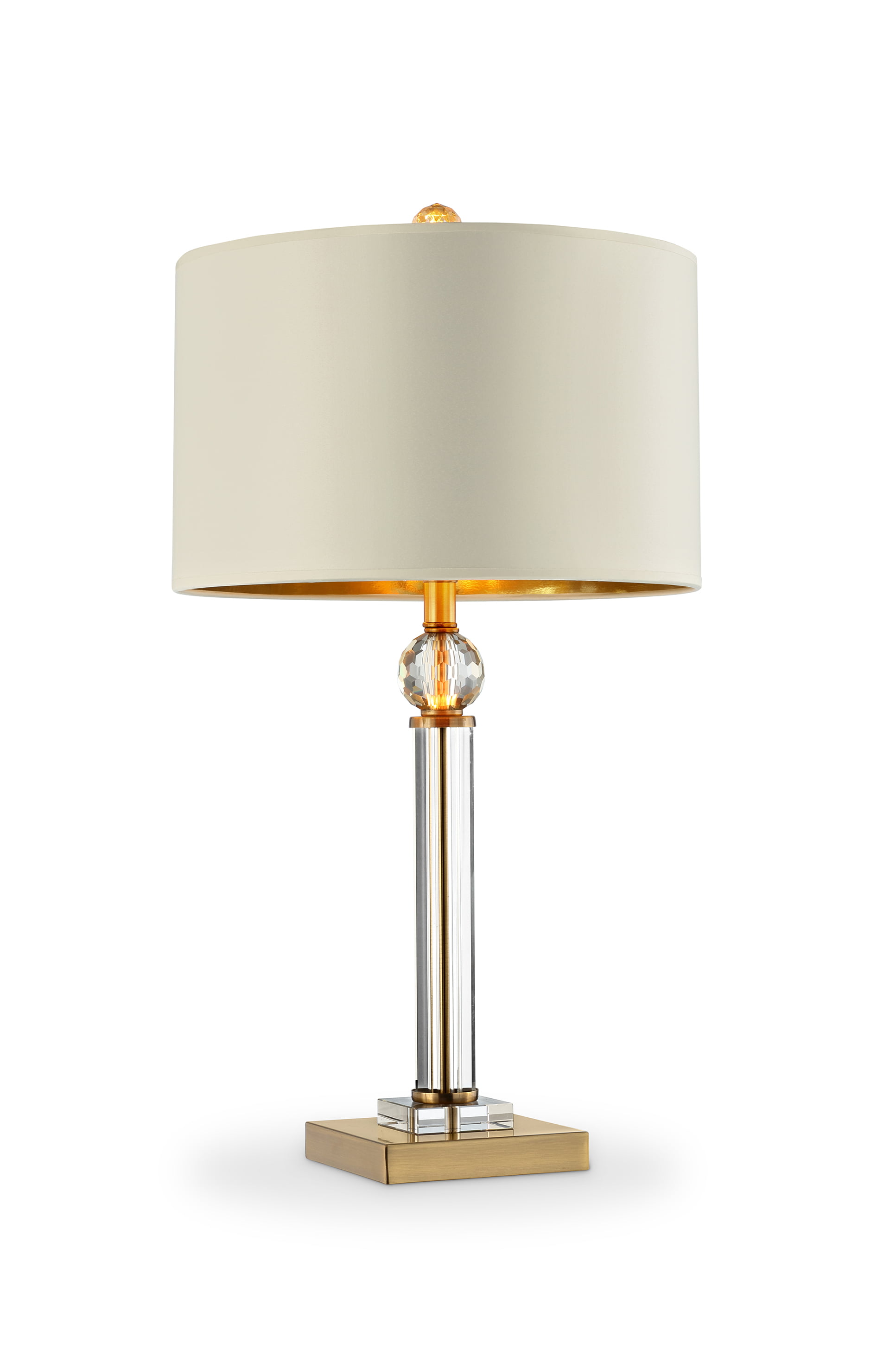 29 5 In Perspicio Solid Crystal Gold, Acrylic Column Table Lamp Usb C