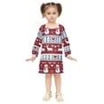 thumbnail image 2 of Girls' long-sleeved dress Sweater Knit Snowmen Girls' A-line dress with ribbed cuffs Soft and comfortable, 2 of 6