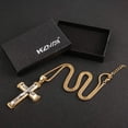thumbnail image 6 of HZMAN Men's Jesus Stainless Steel Pendant Necklace Cross, 22 + 2 Inch Chain（Gold）, 6 of 6