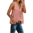 thumbnail image 2 of Palato Women's Plus Size Tops,Women Casual Short Sleeveless V-Neck Solid Loose T-Shirt Blouse Tops Vest, 2 of 6