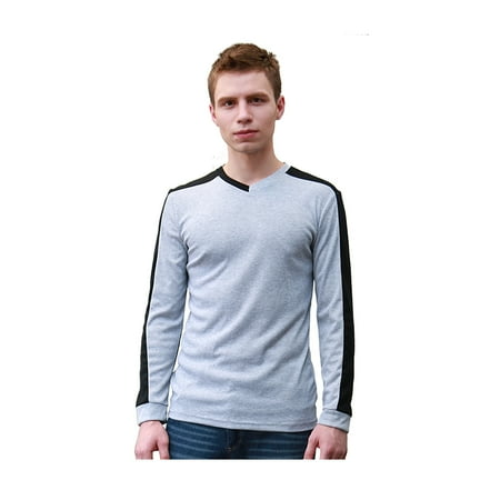 Unique Bargains Men's Color Block Casual Long Sleeves T-Shirt