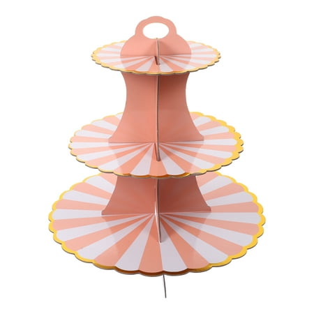 

Frcolor Stand Cake Cupcake Display Dessert Tower Serving Tray Tier Paper Plate 3 Rack Pastry Cardboard Holder Tiered Platter