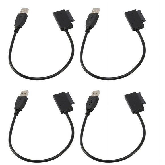 4X USB 2.0 to Mini Sata II 7+6 13Pin Adapter Converter Cable for Laptop CD/DVD ROM Slimline Drive