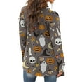 thumbnail image 4 of Uhndy Women's Pumpkin Cat Print Cardigan Halloween Long Sleeve Open Front Outerwear Coat Blouse for Autumn, 4 of 4