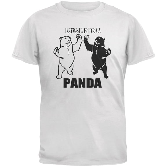 Let's Make a Panda Funny White Adult T-Shirt