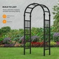 thumbnail image 4 of ZYPPP Vinyl Garden Arbor, PVC Wedding Arch for Ceremony Party, Garden Trellis for Climbing Plants Outdoor, Arch Backdrop Stand for Garden, Backyard, Lawn (Black), 4 of 7