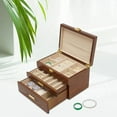 thumbnail image 2 of WYDK Wooden Jewelry Organizer Box,3 Layer Jewelry Storage Organizer Box Women Jewelry Holder Organizer,Freestanding Wood Jewelry Storage Case for Sunglasses Watches Earrings Necklaces (Brown), 2 of 10