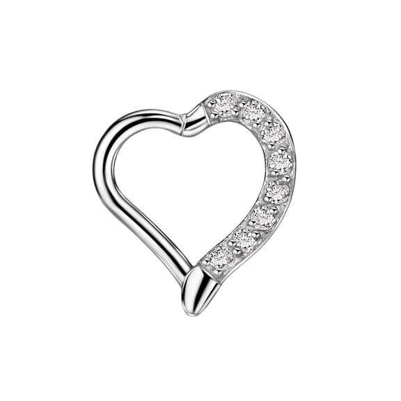 FANSING 16 Gauge Daith Piercing Jewelry 16g 8mm Surgical Steel Heart Daith Earring for Left Ear