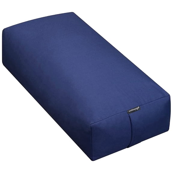 Sunshine Yoga - Extra Firm Large Rectangular Yoga Bolster - Improve Form, Flexibility and Strength - 100% Cotton - Washable (24 x 6 x 12 Inches) - Dark Blue