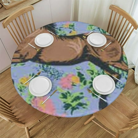 

Patifu Horses Flowers Silk Screen Round Tablecloth 100% Polyester Tablecloths for Outdoor Picnic Camping and Indoor Kitchen Dining Party 31 -35