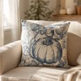 thumbnail image 2 of Btomtd Pumpkin Throw Pillow Cover 18 x 18 Inch, Fall Thanksgiving Couch Pillow Cases, Decorative Cushion Cover for Sofa Porch, Blue, 2 of 6