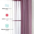 thumbnail image 3 of THD Serenity Sheer Voile Window Treatment Rod Pocket Curtain Panels - Curtains for Living Room - Set of 2 (Plum, 54 W x 84 L), 3 of 6
