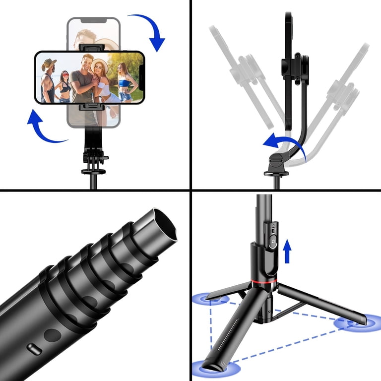 Selfie Stick Tripod With Light, 45'' Selfie Stick With Wireless Remote, Portable Phone Tripod Compatible With IPhone 16/15 Pro Max/15/14 Pro/14/13, Samsung S22/ S23 Ultra/Android Smartphone