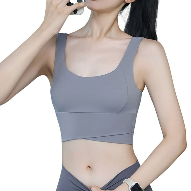 Neinkie Sports Bra Solid Color Breathable Stretchy Padded Intimacy