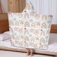 thumbnail image 5 of White Boho Bohemia Rainbows Clouds Stars Pattern Hooded Bath Towel，60"x35" for Ages 3 To 12 Kids, Quick Dry Lightweight Soft Microfiber Hood Beach Towel Cover Up for Kids, 5 of 7
