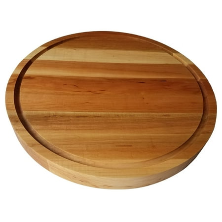 Round Grooved Base (HomeProShops Round Wood Butcher Block Cutting Board - 1-1/2