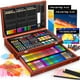 thumbnail image 1 of Art Supplies Caliart, set de arte de madera de lujo con estuche, paquete de 153 unidades, 1 of 7
