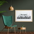 thumbnail image 2 of NYC Scene Wall Art with Frame, Modern Design of New York Calligraphy with City Skyscrapers, Printed Fabric Poster for Bathroom Living Room, 35" x 23", Charcoal Grey White, by Ambesonne, 2 of 2