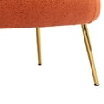 thumbnail image 6 of Polyester Leisure Sofa Accent Chair with a Sleek Design Modern Button Wingback Vanity Chair with Arms Upholstered Tall Back Desk Chair with Metal Legs for Living Room Bedroom Waiting Room(Orange), 6 of 8