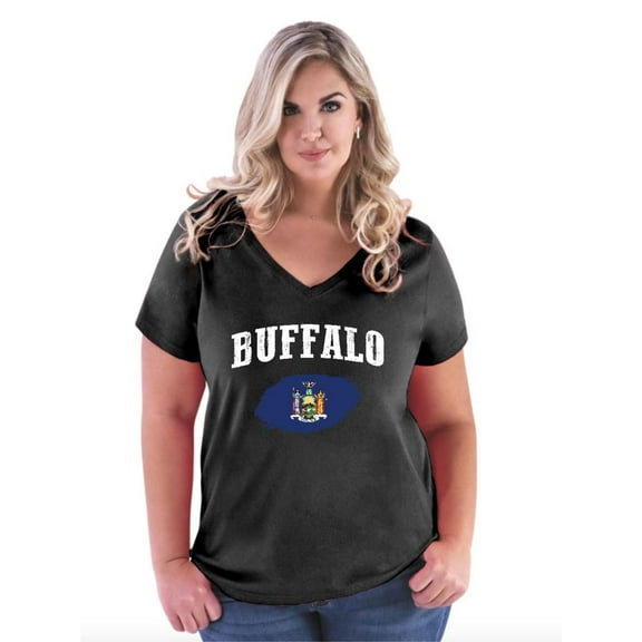 NIB - Women's Plus Size V-neck T-Shirt - Buffalo