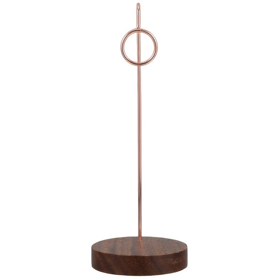Raindrops Tabletop Sign Holder Upright Menu Holder Stand Multi Color Walnut and Iron for Weddings Cafes and Offices