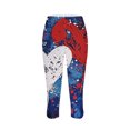 thumbnail image 3 of Pantalones de Pijama Capri para las Mujeres Día de la Independencia Impreso Leggings, 3/4 Longitud Pantalones Capris Cintura Elástica Alta, Poliéster Desgaste Casual, 3 of 8