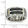 thumbnail image 7 of Edward Mirell Titanium Brushed Cable and 18k Rivet 9.25mm Band, 7 of 7