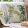 thumbnail image 3 of Pillow Covers 26x26 Set of 2, Tropical Leaves Throw Pillow Covers Decorative Couch Cushion Cover, Farmhouse Summer Green Banana Leaf Microfiber Soft Square Pillowcases for Bedroom Living Room Sofa, 3 of 9