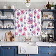 thumbnail image 2 of Purple Pink Spring Floral Kitchen Curtains Window Panels, Summer Botanical Flower Insulated Window Treatment Curtain, Grommet Curtains for Bedroom/Living Room/Bathroom, 2 Piece 42"Wx63"L, 2 of 8