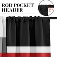 thumbnail image 6 of Red Kitchen Curtains Black Grey Window Curtains Valance and Tier Set of 3, Modern Rod Pocket Short Tier Curtain, Abstract Art Small Cafe Curtains for Kitchen Decor 52" x 24", 6 of 6