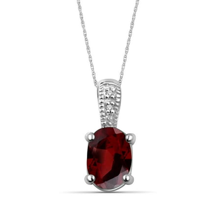 - 1.00 Carat T.G.W. Garnet Gemstone and Accent White Diamond Pendant