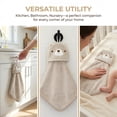 thumbnail image 2 of REGALWOVEN 1 Pack Animal Hanging Hand Towel, Soft Absorbent Quick Dry, Cute Decorative Towel for Kitchen, Bathroom Brown Bear 15" x 8", 2 of 6