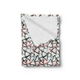thumbnail image 2 of Grunge Soft Flannel Fleece Throw Blanket, Abstract Triangles with Vintage Inspirations Paint Illustration, Cozy Plush for Indoor and Outdoor Use, 50" x 70", Mint Green Vermilion, by Ambesonne, 2 of 5