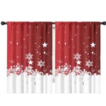 Blackout Kids Curtains,Red Christmas Snowflake Pattern Childrens Insulated Curtains Set Of 2,Bedroom Essentials,Toddler Room Decor 42"x63"