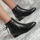 thumbnail image 2 of NECHOLOGY Botas Mujer Adulto Femenino Zapatos Botines de mujer Botas de de tacón cuadrado con cremallera lateral de cuero de color sólido de estilo británico para mujer (Black, 8.5), 2 of 7