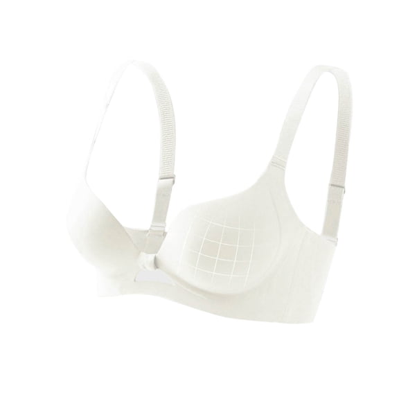 nerohusy Womens Push Up Seamless Bra Wireless Breathable Mesh Daily Bra,White,S