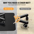 thumbnail image 5 of GPED Office Chair Mat for Carpet, 36" x 48" Rectangle Carpet Protector Mat, Sturdy Carpet Chair Mat with Studs for Office, Home and Gaming Floor（Black）, 5 of 8