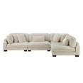 thumbnail image 3 of Lexicon Traverse 4-Piece Upholstered Corduroy Fabric Modular Sectional in Beige, 3 of 9