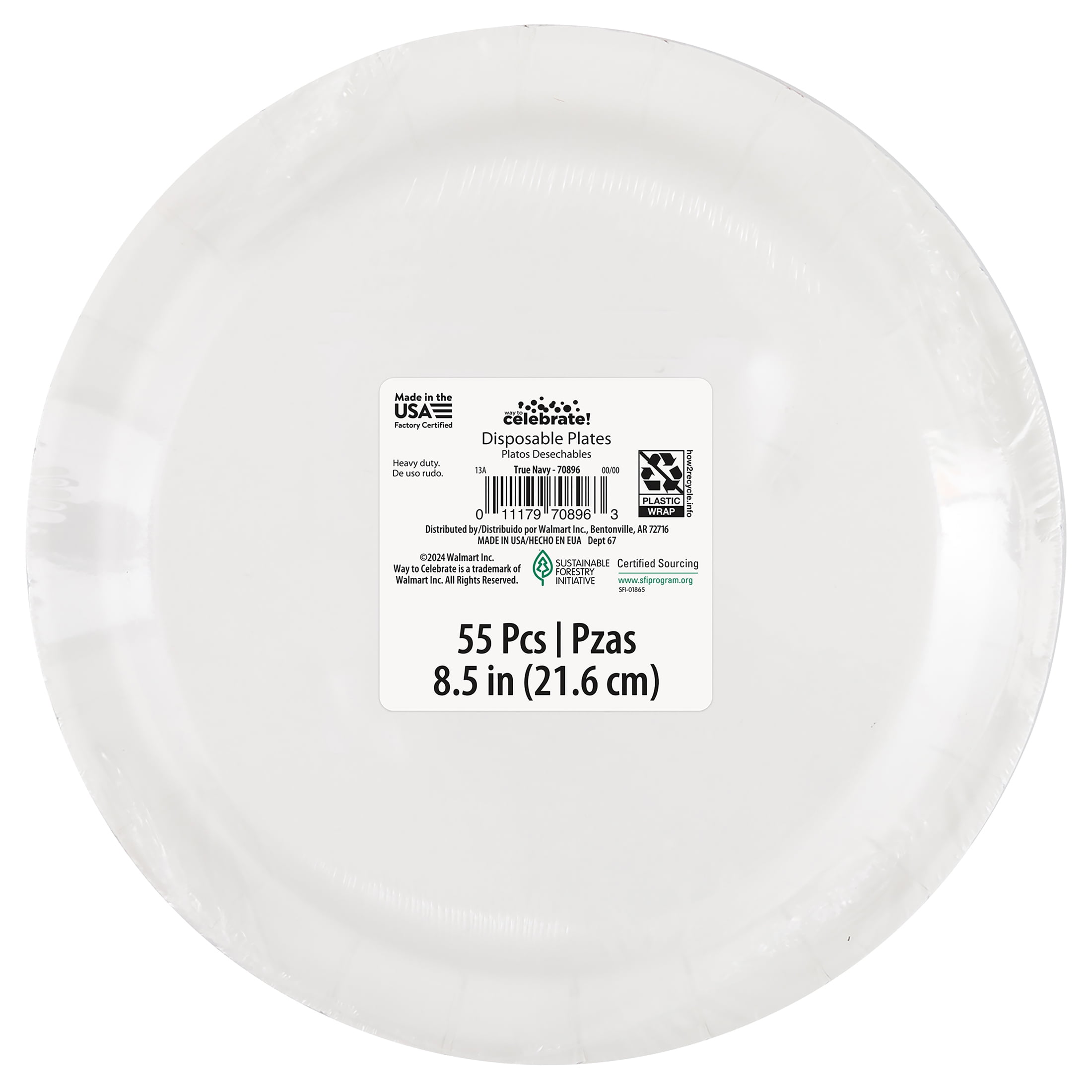 55CT 9IN Navy Dinner Paper Plates by Way To Celebrate