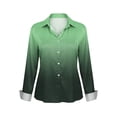 thumbnail image 5 of TaTaai Womens Ombre Gradient Satin Shirt Long Sleeve Button Down Collar Blouse Silky Open Front Loose Fit Evening Top Gift, 5 of 5