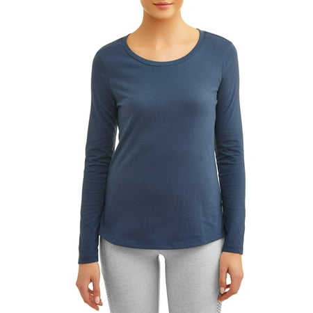 Athletic Works Women's Core Active Crewneck Long Sleeve Side Slit (Best Work Shirts For Women)
