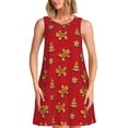 thumbnail image 1 of Fotbe Gingerbread Man Vestido de Verano sin Mangas para Mujer – Vestido Midi Línea A, Estilo Camiseta Floral, Vestido Playero Casual y Fluido, 1 of 7