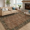 thumbnail image 2 of Garvee 6'x9' Vintage Floral Area Rugs Oriental Carpet, Washable Rug Non Slip Stain Resistant Rug Low Pile Indoor Mats for Living Room Bedroom Home Office, Brown, 2 of 9