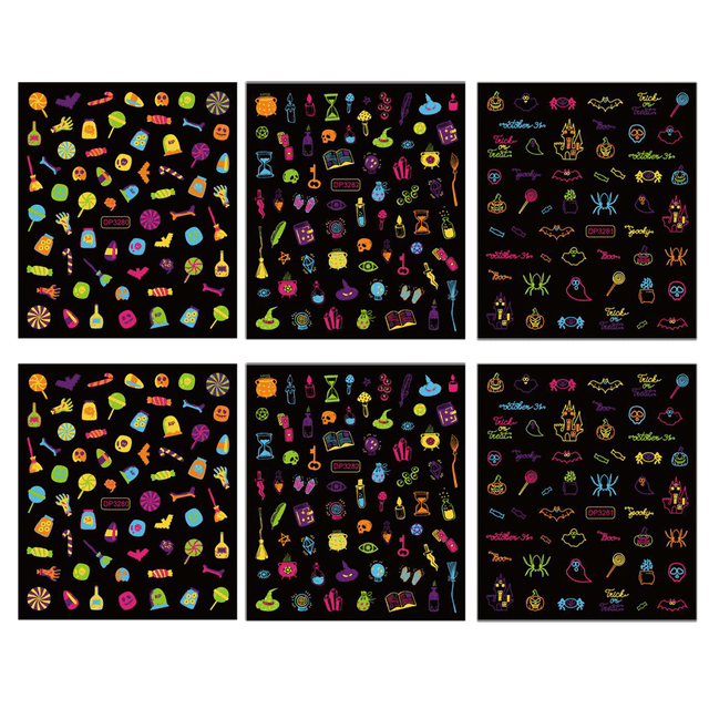 Etiquetas engomadas del arte del clavo de Halloween Etiqueta engomada del clavo de la sangre,Calcomanías autoadhesivas del clavo Arte del clavo de Halloween