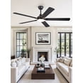 thumbnail image 6 of Lokivas 52" Modern Black Ceiling Fan with Light and Remote Control, Bedroom, Living Room,Ultra-Quiet DC Motor, Bright LED Light, 6-Speed, 6 of 7