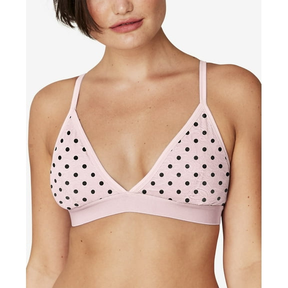 Maidenform All Over Lace Triangle Bralette Dmsltb, Modern Dot Print/Sandshell, Size Small