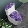 thumbnail image 3 of HELLHERO Purple Marble Texture Adds Holiday Charm for Modern Bathrooms Stretch Toilet Seat Protector Elastic Bottom Fits All Toilet Shapes Stretchy Fabric, 3 of 8