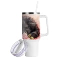thumbnail image 2 of Cat Flowers 40 oz Tumbler with Handle Insulated&nbsp;Travel Mug&nbsp;Lid Straw Leak Proof Steel Vacuum Water Bottles Glasses Fits in Car Cup Holder, 2 of 7