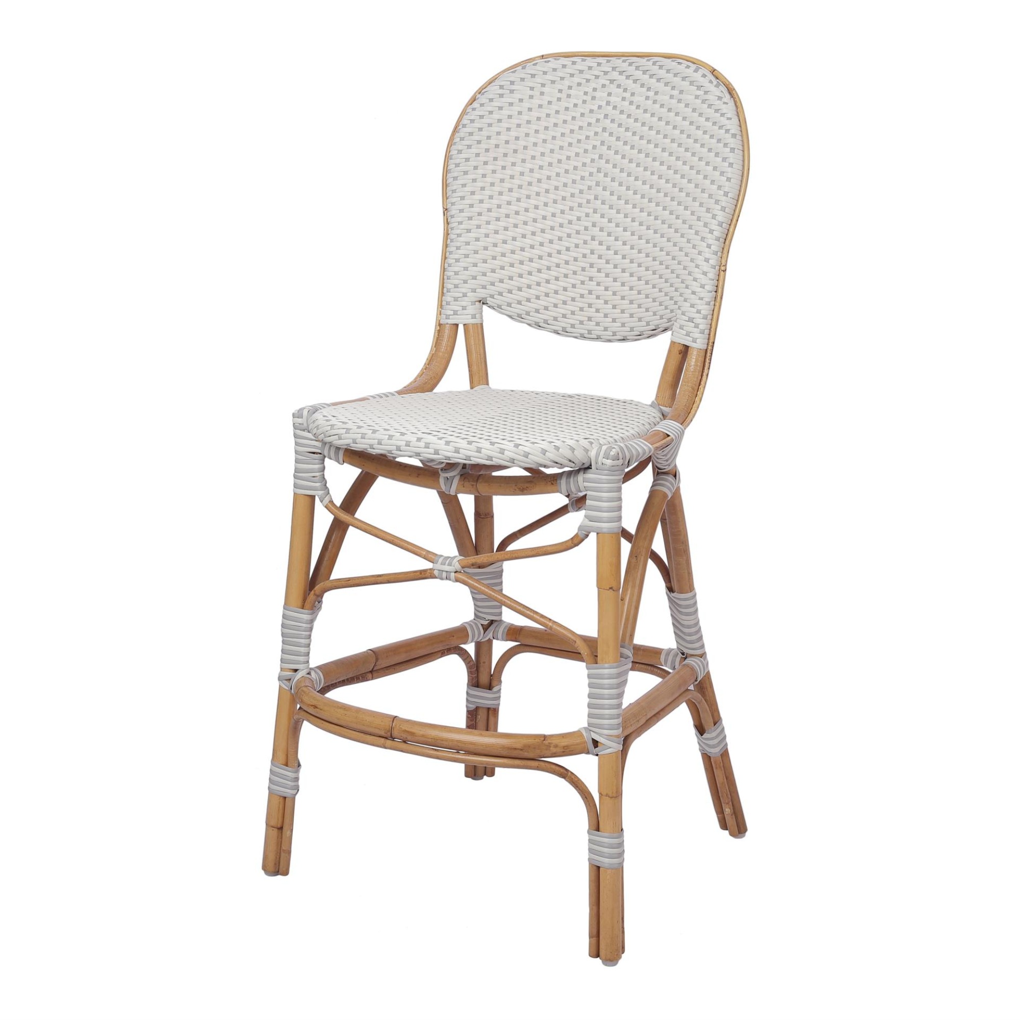 Leblanc Paris Rattan Bistro Counter Stool White Gray Walmartcom Walmartcom